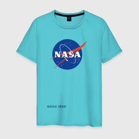 Мужская футболка хлопок с принтом Nasa , 100% хлопок | прямой крой, круглый вырез горловины, длина до линии бедер, слегка спущенное плечо. | space nasa galaxy hubble
