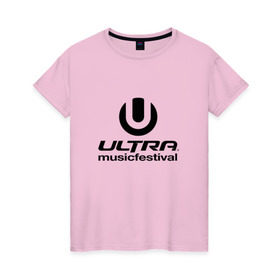 Женская футболка хлопок с принтом Ultra Music Festival , 100% хлопок | прямой крой, круглый вырез горловины, длина до линии бедер, слегка спущенное плечо | house | rave | ultra music festival | umf