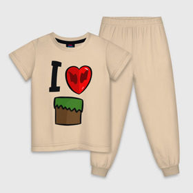 Детская пижама хлопок с принтом Футболка Диллерона , 100% хлопок |  брюки и футболка прямого кроя, без карманов, на брюках мягкая резинка на поясе и по низу штанин
 | игры | мinecraft | майнкрафт
