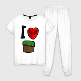 Женская пижама хлопок с принтом Футболка Диллерона , 100% хлопок | брюки и футболка прямого кроя, без карманов, на брюках мягкая резинка на поясе и по низу штанин | игры | мinecraft | майнкрафт