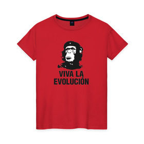 Женская футболка хлопок с принтом Че Гевара , 100% хлопок | прямой крой, круглый вырез горловины, длина до линии бедер, слегка спущенное плечо | che gevara | patriot | вождь | звезда | куба | обезяна | политик | чегевара