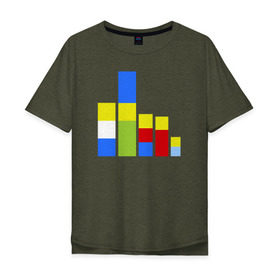Мужская футболка хлопок Oversize с принтом Симпсоны кубики , 100% хлопок | свободный крой, круглый ворот, “спинка” длиннее передней части | Тематика изображения на принте: the simpsons | барт | гомер | кубики | мардж | симпсоны