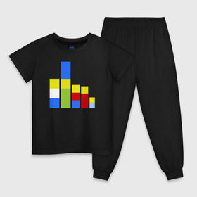 Детская пижама хлопок с принтом Симпсоны кубики , 100% хлопок |  брюки и футболка прямого кроя, без карманов, на брюках мягкая резинка на поясе и по низу штанин
 | the simpsons | барт | гомер | кубики | мардж | симпсоны