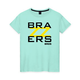 Женская футболка хлопок с принтом Brazzers Bros , 100% хлопок | прямой крой, круглый вырез горловины, длина до линии бедер, слегка спущенное плечо | brazzers