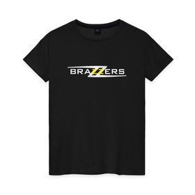 Женская футболка хлопок с принтом Big Brazzers , 100% хлопок | прямой крой, круглый вырез горловины, длина до линии бедер, слегка спущенное плечо | Тематика изображения на принте: brazzers
