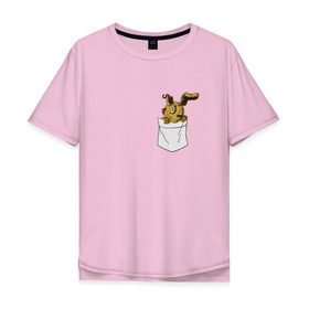 Мужская футболка хлопок Oversize с принтом Springtrap в кармане FNAF , 100% хлопок | свободный крой, круглый ворот, “спинка” длиннее передней части | fnaf | springtrap | карман | фнаф