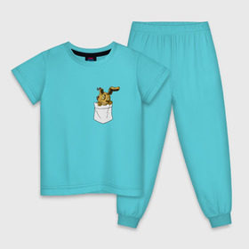 Детская пижама хлопок с принтом Springtrap в кармане FNAF , 100% хлопок |  брюки и футболка прямого кроя, без карманов, на брюках мягкая резинка на поясе и по низу штанин
 | Тематика изображения на принте: fnaf | springtrap | карман | фнаф