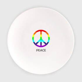 Тарелка с принтом Мир (Peace). Пацифик , фарфор | диаметр - 210 мм
диаметр для нанесения принта - 120 мм | (peace) | венок | знак | на картинке изображен знак пацифик и надпись peace   мирмир | пацифик | пис