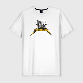 Мужская футболка премиум с принтом Guitar Hero: Metallica , 92% хлопок, 8% лайкра | приталенный силуэт, круглый вырез ворота, длина до линии бедра, короткий рукав | металлика