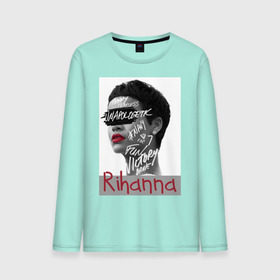 Мужской лонгслив хлопок с принтом Rihanna , 100% хлопок |  | badgirl | diamond | rihanna | riri | rnb | umbrella | риана | рианна