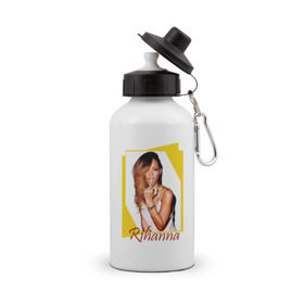 Бутылка спортивная с принтом Rihanna , металл | емкость — 500 мл, в комплекте две пластиковые крышки и карабин для крепления | badgirl | rihanna | riri | риана | рианна | рнб