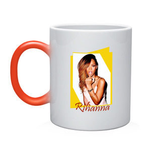 Кружка хамелеон с принтом Rihanna , керамика | меняет цвет при нагревании, емкость 330 мл | badgirl | rihanna | riri | риана | рианна | рнб