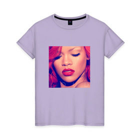 Женская футболка хлопок с принтом Rihanna , 100% хлопок | прямой крой, круглый вырез горловины, длина до линии бедер, слегка спущенное плечо | badgirl | rihanna | riri | риана | рианна | рнб