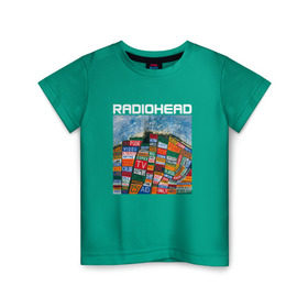 Детская футболка хлопок с принтом Radiohead , 100% хлопок | круглый вырез горловины, полуприлегающий силуэт, длина до линии бедер | Тематика изображения на принте: creep | emi | radiohead | rok