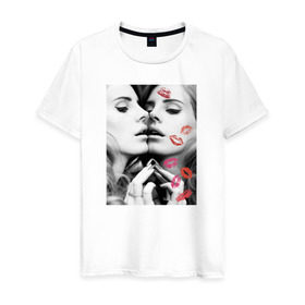 Мужская футболка хлопок с принтом Lana Del Rey , 100% хлопок | прямой крой, круглый вырез горловины, длина до линии бедер, слегка спущенное плечо. | interscope | lana del rey | polydor