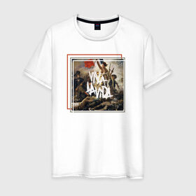 Мужская футболка хлопок с принтом Viva La Vida , 100% хлопок | прямой крой, круглый вырез горловины, длина до линии бедер, слегка спущенное плечо. | coldplay | ghost stories | mylo xyloto | parachutes