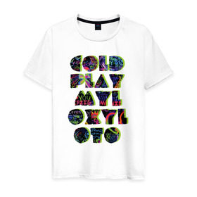 Мужская футболка хлопок с принтом Coldplay , 100% хлопок | прямой крой, круглый вырез горловины, длина до линии бедер, слегка спущенное плечо. | coldplay | ghost stories | mylo xyloto | parachutes