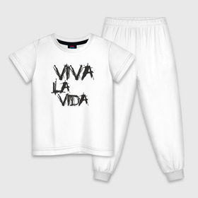 Детская пижама хлопок с принтом Viva La Vida , 100% хлопок |  брюки и футболка прямого кроя, без карманов, на брюках мягкая резинка на поясе и по низу штанин
 | coldplay | ghost stories | mylo xyloto | parachutes