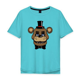 Мужская футболка хлопок Oversize с принтом Freddy FNAF , 100% хлопок | свободный крой, круглый ворот, “спинка” длиннее передней части | fnaf | freddy | фнаф