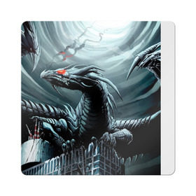 Магнит виниловый Квадрат с принтом Дракон , полимерный материал с магнитным слоем | размер 9*9 см, закругленные углы | dragon | дракон