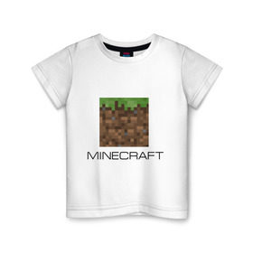 Детская футболка хлопок с принтом Minecraft , 100% хлопок | круглый вырез горловины, полуприлегающий силуэт, длина до линии бедер | 