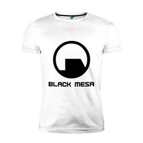 Мужская футболка премиум с принтом Black mesa , 92% хлопок, 8% лайкра | приталенный силуэт, круглый вырез ворота, длина до линии бедра, короткий рукав | Тематика изображения на принте: black mesa | half life | игра | халф лайф