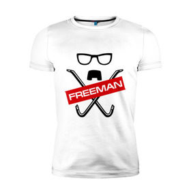 Мужская футболка премиум с принтом Freeman , 92% хлопок, 8% лайкра | приталенный силуэт, круглый вырез ворота, длина до линии бедра, короткий рукав | freeman | half life | игра | халф лайф