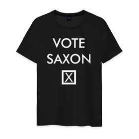 Мужская футболка хлопок с принтом Vote Saxon , 100% хлопок | прямой крой, круглый вырез горловины, длина до линии бедер, слегка спущенное плечо. | Тематика изображения на принте: vote saxon doctor who доктор кто саксон голос
