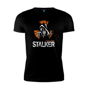Мужская футболка премиум с принтом Stalker , 92% хлопок, 8% лайкра | приталенный силуэт, круглый вырез ворота, длина до линии бедра, короткий рукав | shooter | stalker | радиация | шутер