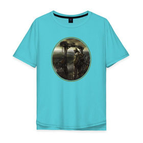 Мужская футболка хлопок Oversize с принтом Сталкер , 100% хлопок | свободный крой, круглый ворот, “спинка” длиннее передней части | shooter | stalker | радиация | шутер