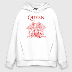 Мужское худи Oversize хлопок с принтом Queen , френч-терри — 70% хлопок, 30% полиэстер. Мягкий теплый начес внутри —100% хлопок | боковые карманы, эластичные манжеты и нижняя кромка, капюшон на магнитной кнопке | heavy | queen | квин | меркури | метал | фредди