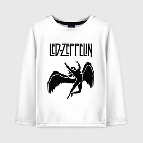 Детский лонгслив хлопок с принтом Led Zeppelin swan , 100% хлопок | круглый вырез горловины, полуприлегающий силуэт, длина до линии бедер | led zeppelin