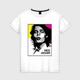 Женская футболка хлопок с принтом Rolling Stones , 100% хлопок | прямой крой, круглый вырез горловины, длина до линии бедер, слегка спущенное плечо | rolling stones