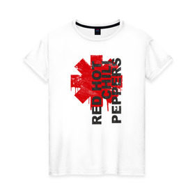 Женская футболка хлопок с принтом Red Hot Chili Peppers , 100% хлопок | прямой крой, круглый вырез горловины, длина до линии бедер, слегка спущенное плечо | chili | peppers | метал