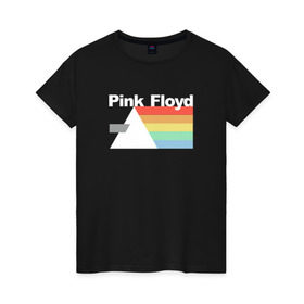 Женская футболка хлопок с принтом Pink Floyd , 100% хлопок | прямой крой, круглый вырез горловины, длина до линии бедер, слегка спущенное плечо | pank | rok | пинк флойд)