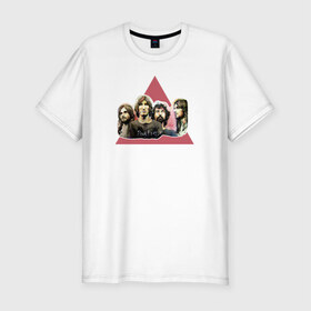 Мужская футболка премиум с принтом Pink Floyd portrait , 92% хлопок, 8% лайкра | приталенный силуэт, круглый вырез ворота, длина до линии бедра, короткий рукав | pank | rok | пинк флойд)