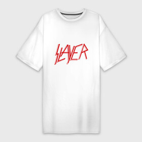Платье-футболка хлопок с принтом Slayer logo ,  |  | alternative rock | pank | punk | rock | slayer | альтернативный рок | метал | панк | рок | слаер | тяжелая музыка | хард рок | хеви метал