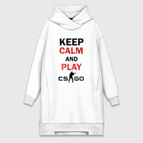 Платье-худи хлопок с принтом Keep Calm and play cs:go ,  |  | calm | cs go | keep | го