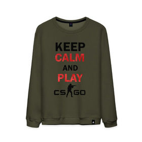 Мужской свитшот хлопок с принтом Keep Calm and play cs:go , 100% хлопок |  | Тематика изображения на принте: calm | cs go | keep | го