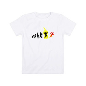 Детская футболка хлопок с принтом Эволюция Флеш , 100% хлопок | круглый вырез горловины, полуприлегающий силуэт, длина до линии бедер | flash