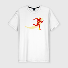 Мужская футболка премиум с принтом flash run , 92% хлопок, 8% лайкра | приталенный силуэт, круглый вырез ворота, длина до линии бедра, короткий рукав | 