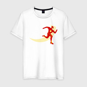 Мужская футболка хлопок с принтом flash run , 100% хлопок | прямой крой, круглый вырез горловины, длина до линии бедер, слегка спущенное плечо. | 