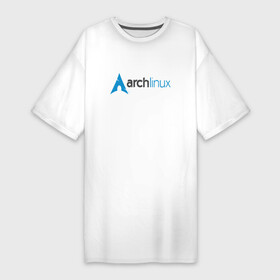 Платье-футболка хлопок с принтом Arch Linux ,  |  | linux | баш | линукс | ос