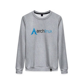 Женский свитшот хлопок с принтом Arch Linux , 100% хлопок | прямой крой, круглый вырез, на манжетах и по низу широкая трикотажная резинка  | linux | баш | линукс | ос