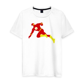 Мужская футболка хлопок с принтом Flash , 100% хлопок | прямой крой, круглый вырез горловины, длина до линии бедер, слегка спущенное плечо. | 