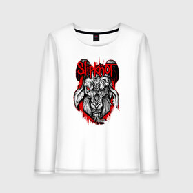 Женский лонгслив хлопок с принтом Slipknot goat , 100% хлопок |  | metall | punk | slipknot | метал | панк рок | слипнот