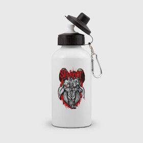 Бутылка спортивная с принтом Slipknot goat , металл | емкость — 500 мл, в комплекте две пластиковые крышки и карабин для крепления | metall | punk | slipknot | метал | панк рок | слипнот