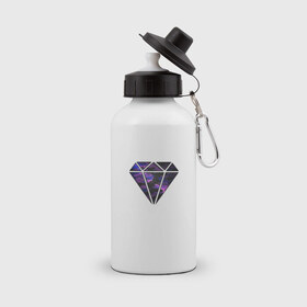 Бутылка спортивная с принтом Violet Diamond , металл | емкость — 500 мл, в комплекте две пластиковые крышки и карабин для крепления | Тематика изображения на принте: diamond | diamondкристалл | swag | twark | допе
