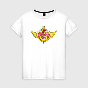 Женская футболка хлопок с принтом Sailor moon , 100% хлопок | прямой крой, круглый вырез горловины, длина до линии бедер, слегка спущенное плечо | sailor moon | луна