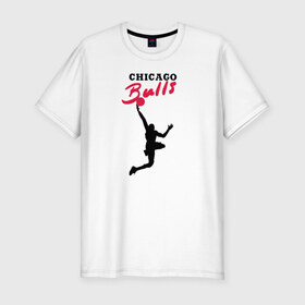 Мужская футболка премиум с принтом CHICAGO BULLS , 92% хлопок, 8% лайкра | приталенный силуэт, круглый вырез ворота, длина до линии бедра, короткий рукав | 